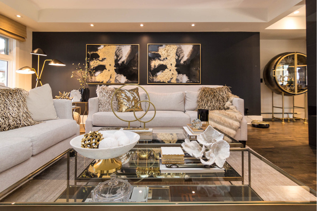 glam furniture living room